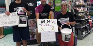 Fundraisers cycle 90 miles in store to raise funds for CLIC Sargent