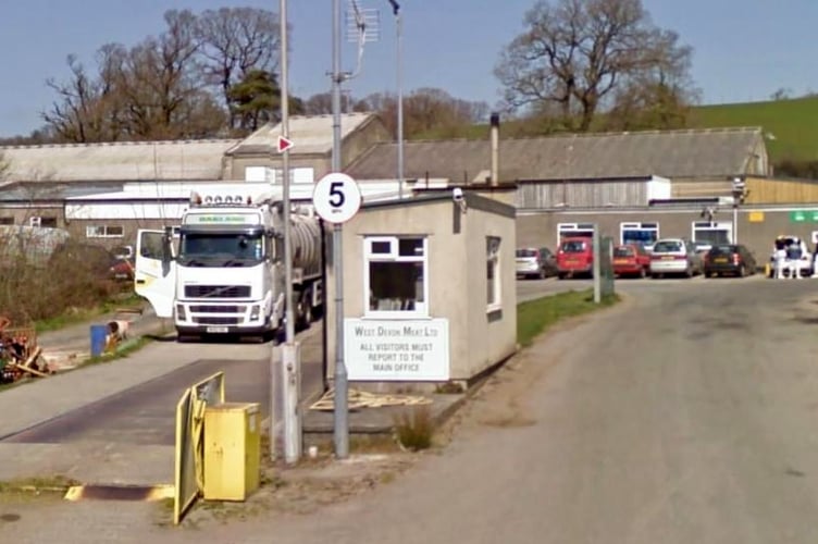 The entrance to the Dunbia (UK) abattoir at Hatherleigh. 