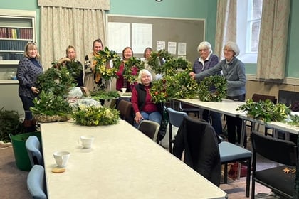 Wreath making at Werrington Ladies Circle