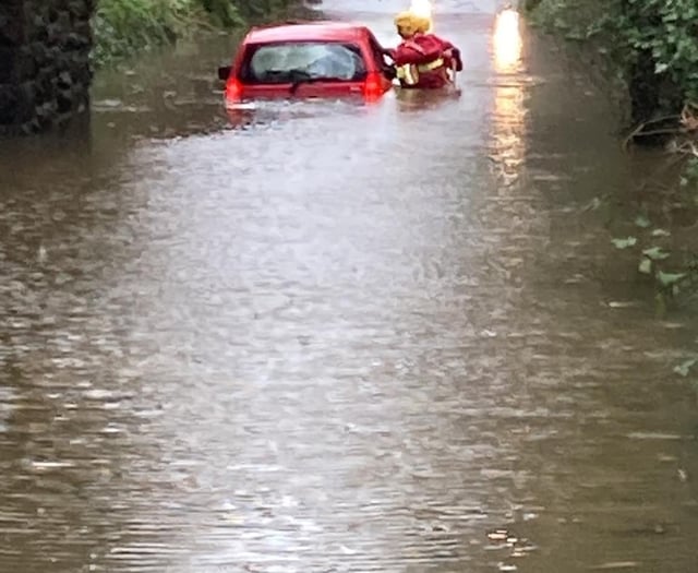 Driver rescued from flood water between Holsworthy and Hatherleigh 