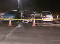 Three vehicles severely damaged after dramatic car park fire