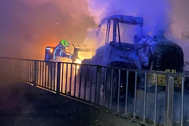 Crews from Callington and Liskeard Community Fire Stations attended a barn fire at Luckett on March 8