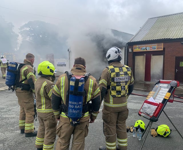 West Devon and East Cornwall fire crews battle factory fire