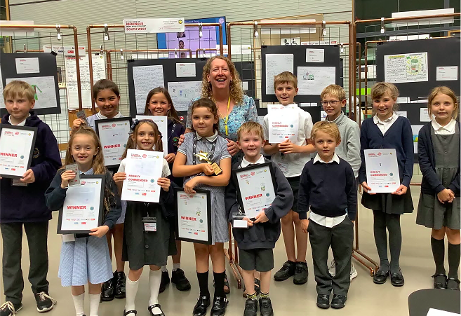 Students with their awards