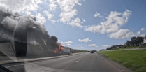 Video shows coach ablaze on the A30