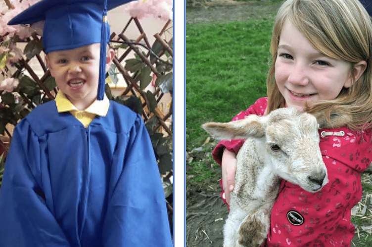 Left: Carnival Prince, four-year-old Reuben Bloor; Right, carnival Princess, seven-year-old Trixy Geary