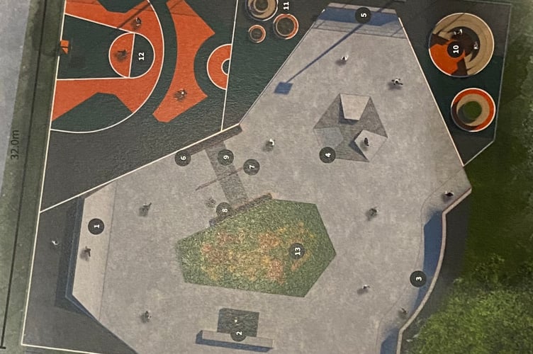 A top-down view of plans for Launceston's skatepark which were displayed at the recent consultation