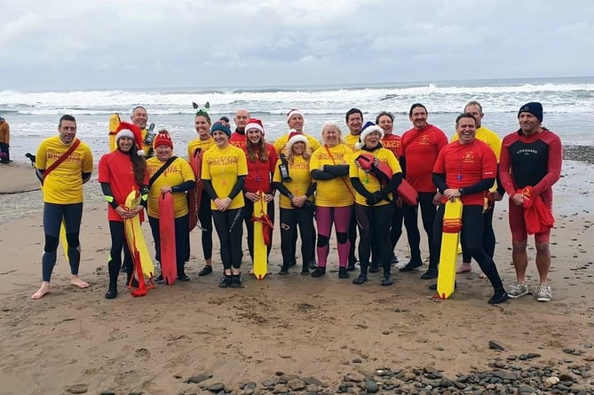 The Bude Surf Life Saving Club team patrolling on Christmas Day