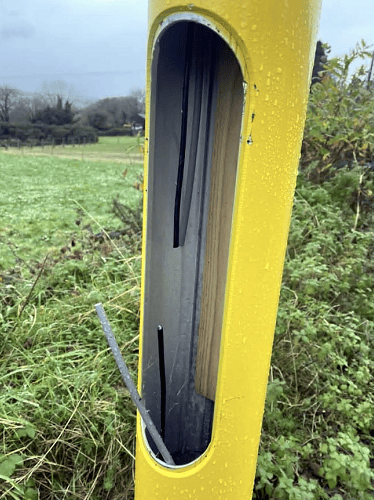 Damaged speed camera