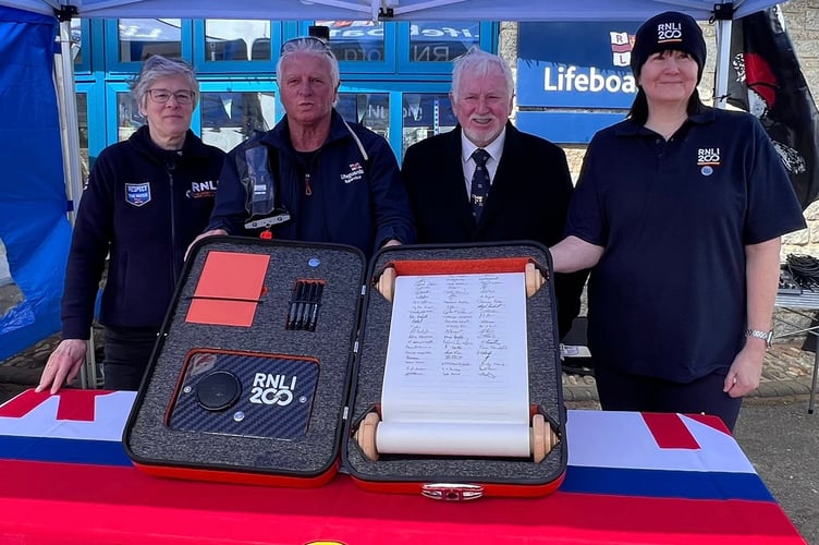 Bude RNLI Lifeboat with the one pledge scroll