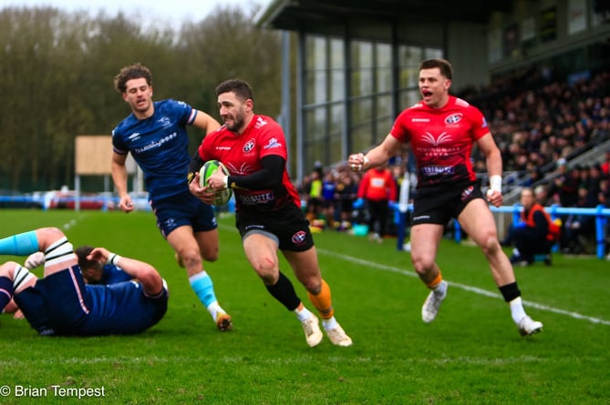 Kyle Moyle runs with the ball at Doncaster recently.