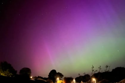 Cornish skies illuminated by the Northern Lights