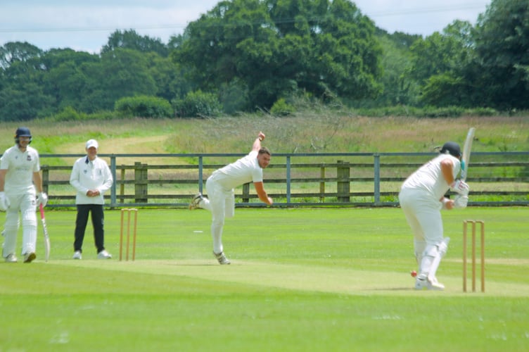 Dan Barnard Werrington bowling.