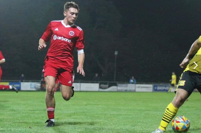 Blake Shapland in action for Barnstaple Town.