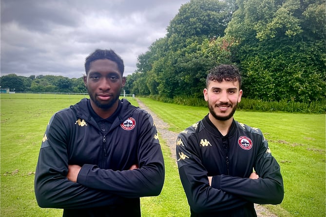 Truro's new recruits Seidou Sanogo (left) and Yassine En-Neyah.