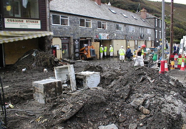 The flooding destroyed much of the town, leaving some of it looking unrecognisable 