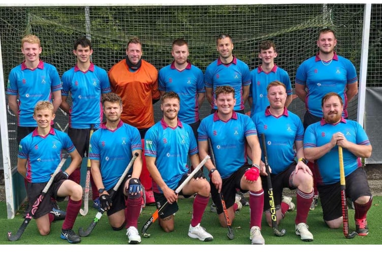 Bude before their season opener at Tavistock on Saturday. Back row: Zack Davis, Charles Walker, Andy Davis, Thomas Hall, Kristof Saunders (vice-captain) Caiden Walbridge and George Drew. 
Front row: Henry Walker, Robin Jennings, Charles Walker, Henry Gwynn-Thomas, Steve McLellan (captain) and Matthew Horton. Picture: Bude Hockey Club