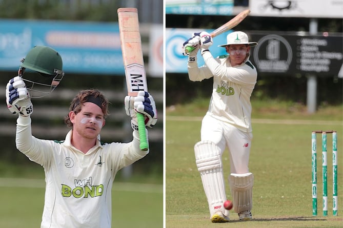 Liam Lindsay, pictured against Camborne back in July where he made 126, is returning to Moores Park for a third season in 2025. Pictures: Glen Rogers