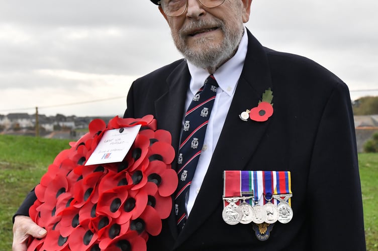 Wearing his medals with pride is Godfrey Harrison President of the Royal British Legion Bude