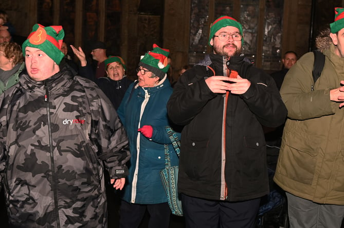 Members of the Access Theatre Company Launceston await the parade