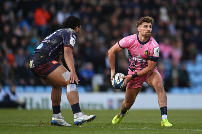 Exeter Chiefs fly-half Henry Slade looks to get his side on the attack during their Champions Cup clash with Bordeaux-Begles at Sandy Park