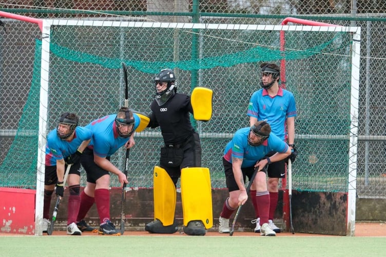 Bude getting ready to defend a  penalty corner.