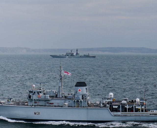 Royal Navy warships shadow Russian task group off Cornish coast